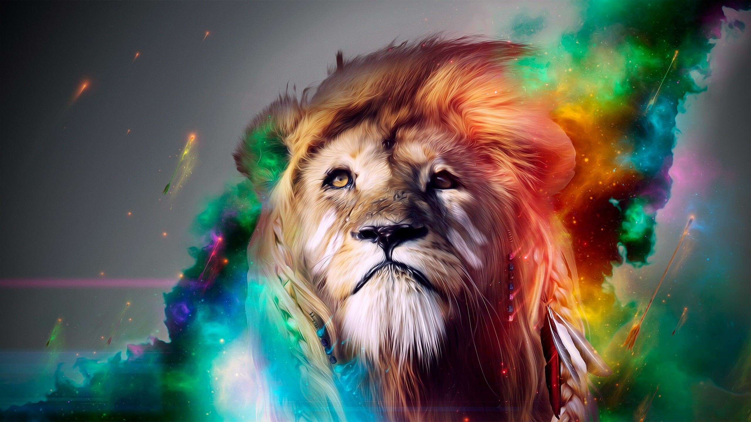 Lioness With A Lion Cub Wallpaper | 1366x768 | ID:36186 -  WallpaperVortex.com