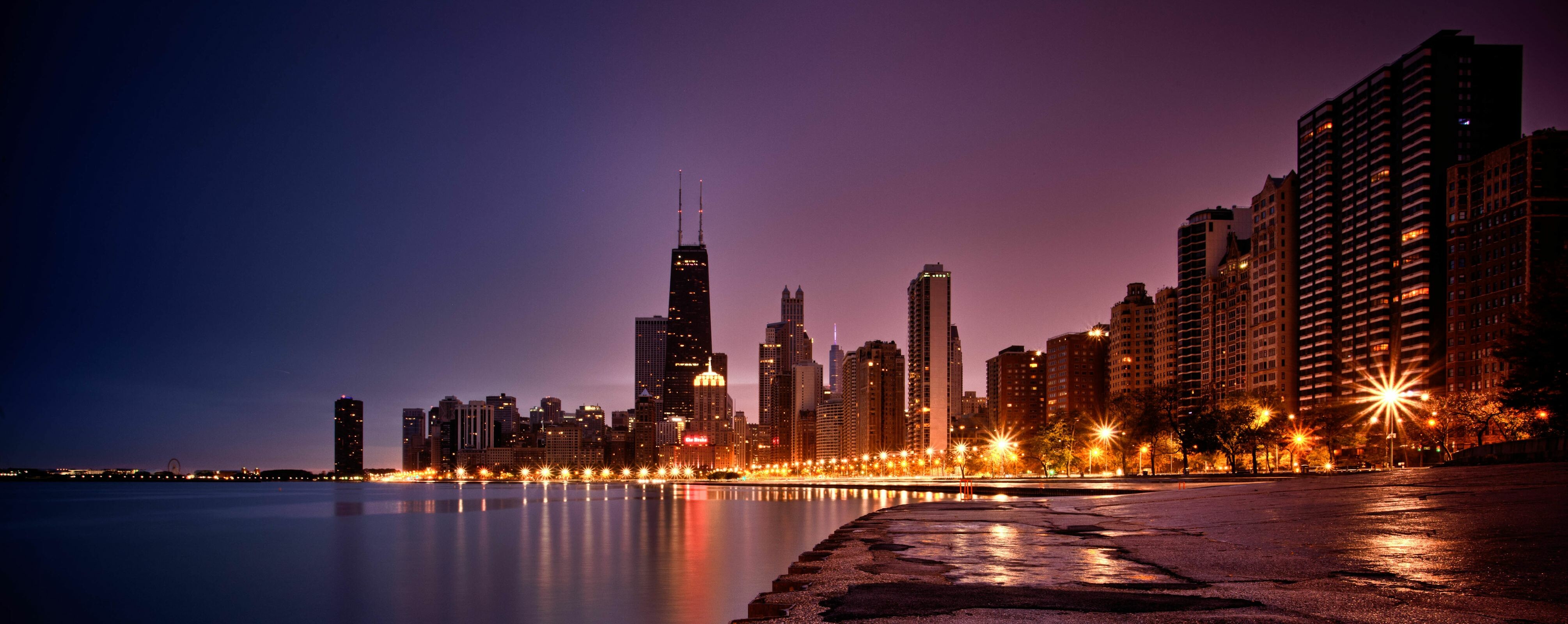 Chicago Night Wallpaper HD City 4K Wallpapers Images and Background   Wallpapers Den