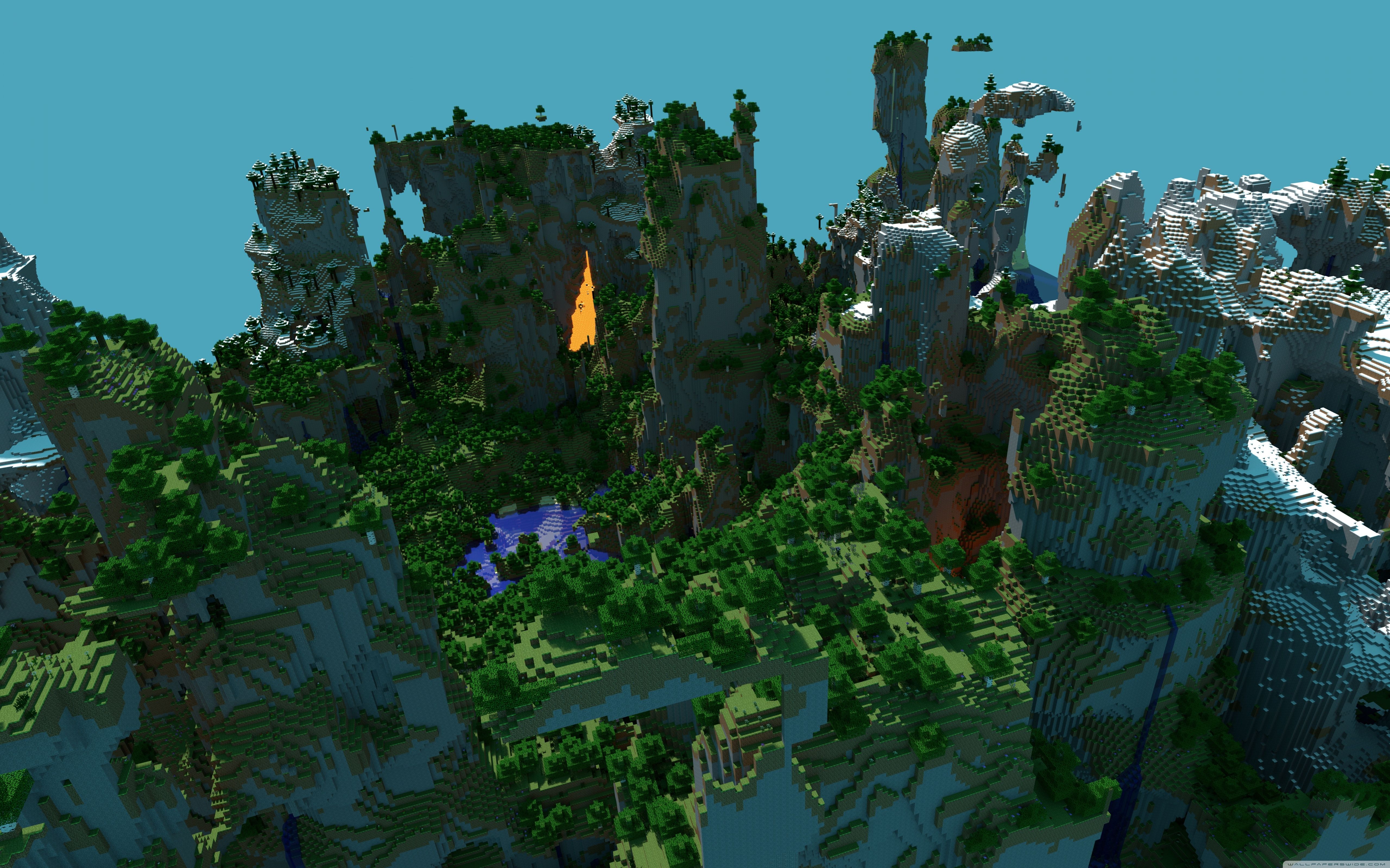 Minecraft Landscape ❤ 4K HD Desktop Wallpaper for • Wide & Ultra ...