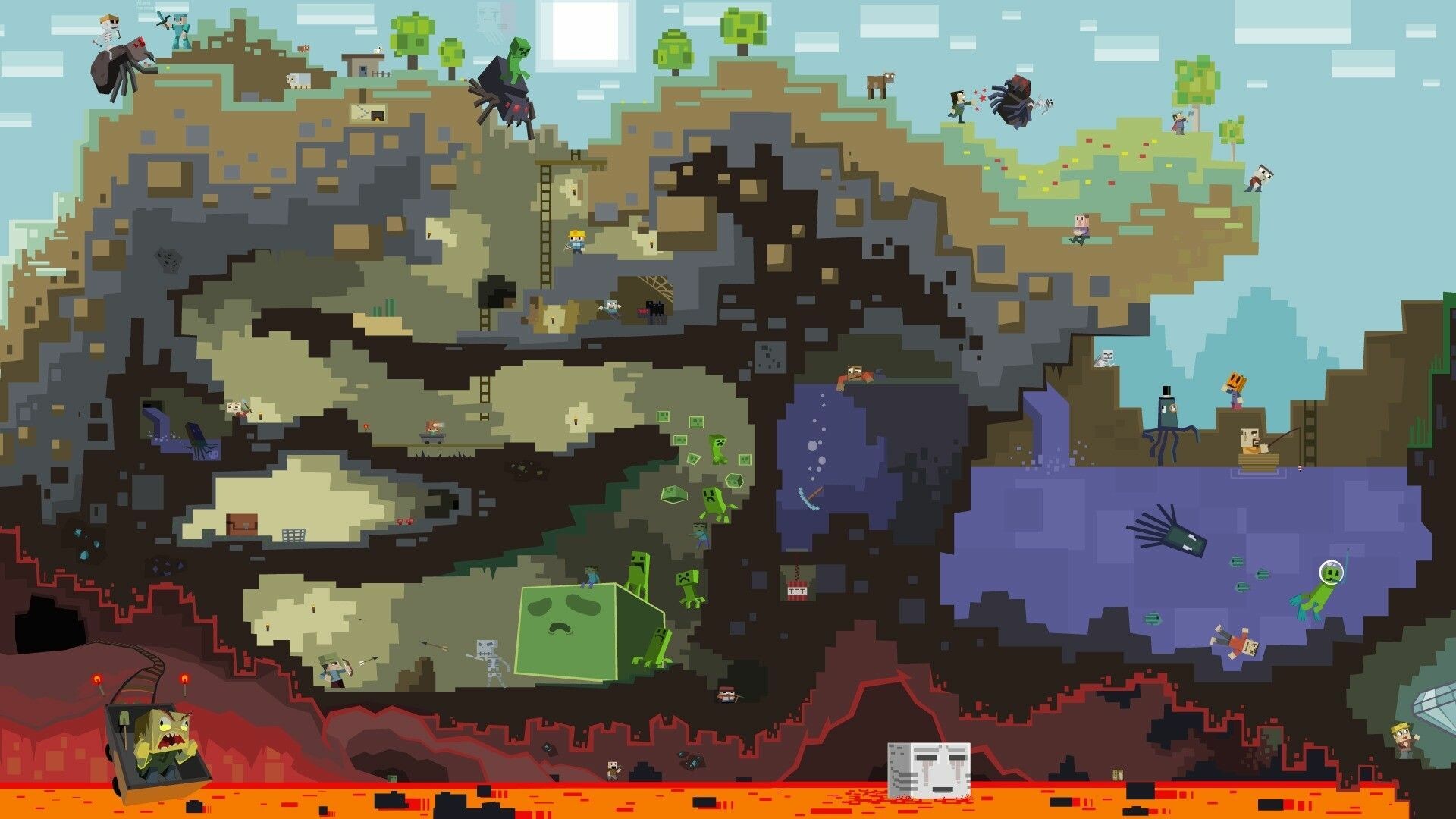 Minecraft Wallpaper Into The Cave | Minecraft Wallpaper | Pinterest ...