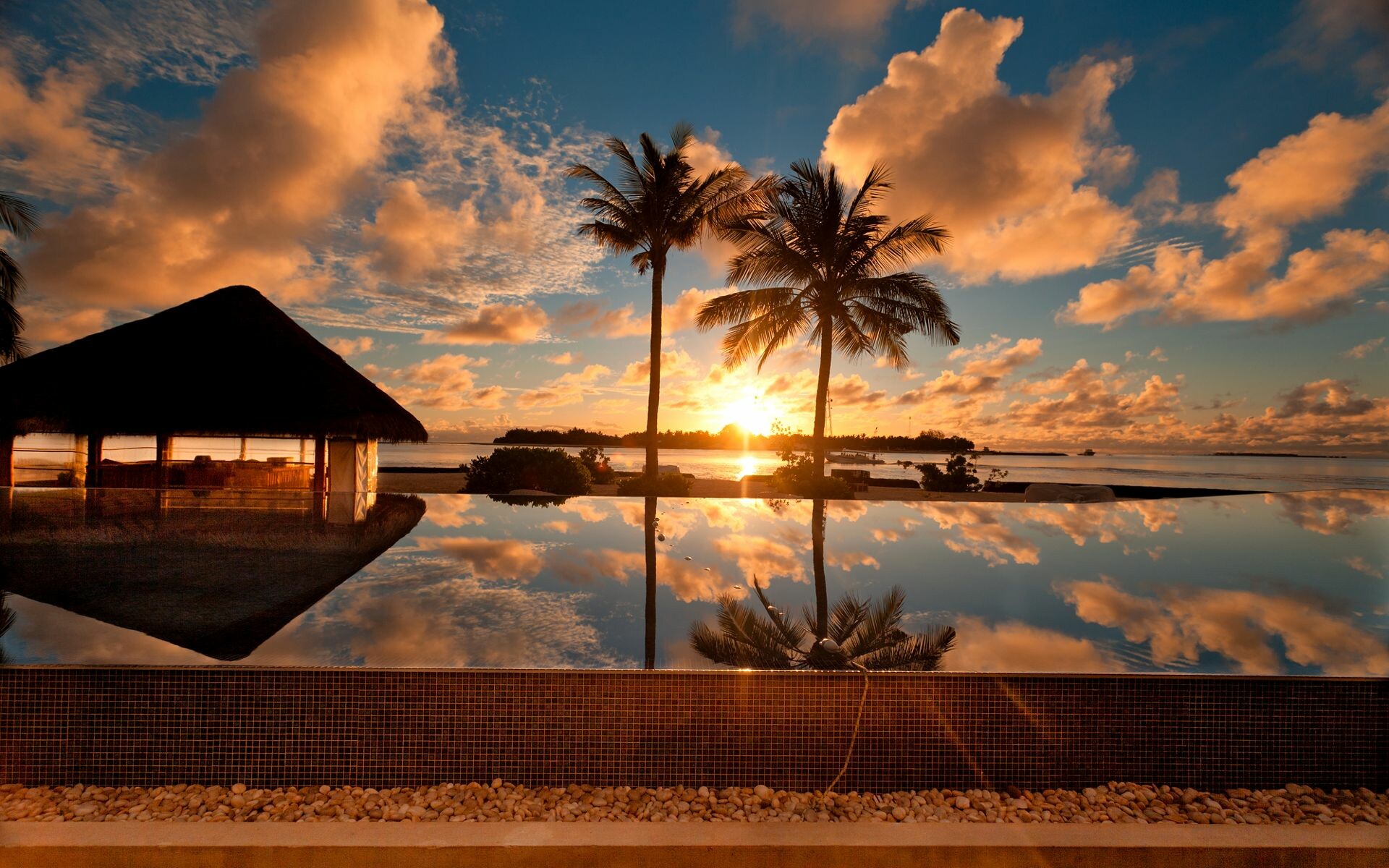 Desktop Wallpaper Sunset Beach Landscape, Hd Image, Picture, Background,  Quazrn